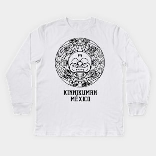 Kinnikuman Mexico Aztec - Black Kids Long Sleeve T-Shirt